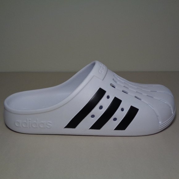 Adidas Size 11 M ADILETTE White Black Clogs Slides Sandals New Men\'s Shoes main image 6